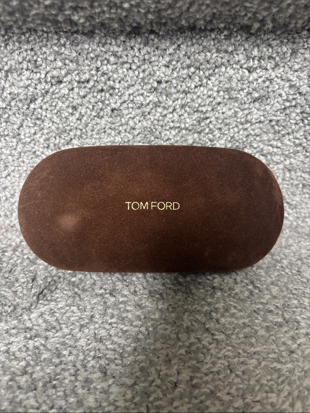 Tom Ford Brown Eyewear Case with Gold Logo